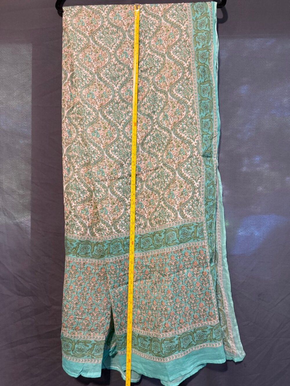 Mint Floral Paisley Border Dupatta Scarf 80x20
